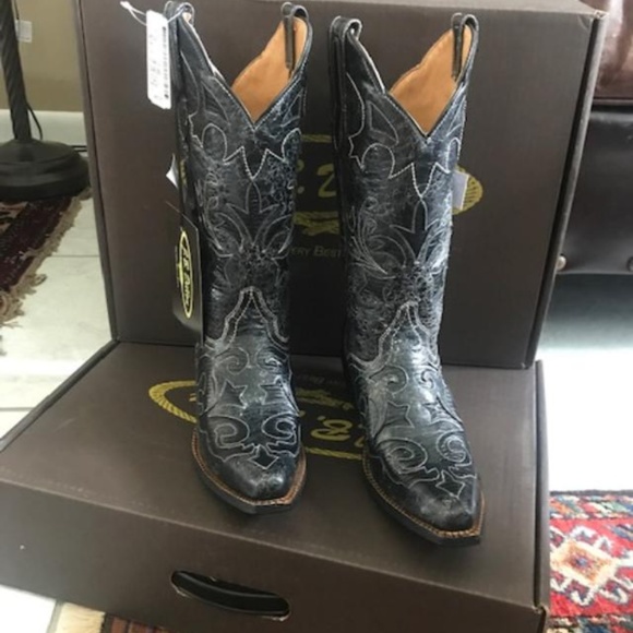 J.B. Dillion Stone Wash Cowboy Boots NEW - Picture 2 of 8